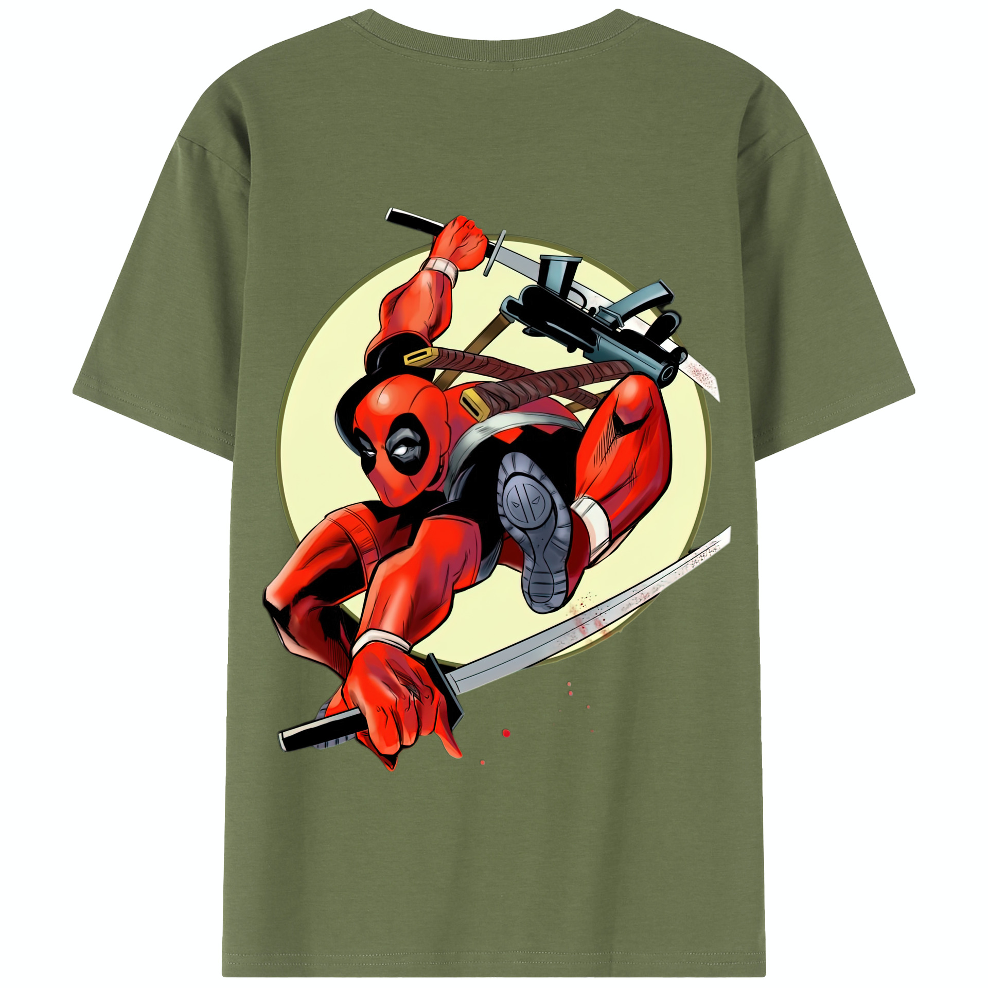 （画像用） Deadpool デッドプール 綿100％半袖Tシャツ（背面プリント）